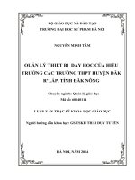 QUẢN LÝ THIẾT BỊ  DẠY HỌC CỦA HIỆU TRƯỞNG CÁC TRƯỜNG THPT HUYỆN ĐĂK R’LẤP, TỈNH ĐĂK NÔNG