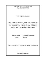 Phát triển dịch vụ thẻ thanh toán tại ngân hàng thương mại cổ phần quân đội chi nhánh bình định