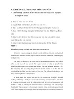 CÁCH LÀM CÁC DẠNG ĐỌC HIỂU ANH VĂN