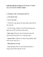 CHUYÊN ĐỀ ÔN TN ĐỊA LÝ SỬ DỤNG VÀ BẢO VỆ TÀI NGUYÊN THIÊN NHIÊN