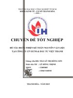 CHUYÊN ĐỀ TỐT NGHIỆP HOÀN THIỆN KẾ TOÁN NGUYÊN VẬT LIỆU TẠI CÔNG TY CP SXTM & ĐẦU TƯ VIỆT THANH