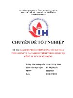 CHUYÊN ĐỀ TỐT NGHIỆP GIẢI PHÁP HOÀN THIÊN CÔNG TÁC KẾ TOÁN TIỀN LƯƠNG VÀ CÁC KHOẢN TRÍCH THEO LƯƠNG  TẠI CÔNG TY TƯ VẤN XÂY DỰNG