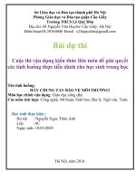 vận dụng kiến thức liên môn giải quyết các tình huống thực tiẽn hãy chung tay bảo vệ môi trường