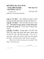 ĐỀ KIỂM TRA BÀI SỐ 3 NGỮ VĂN LỚP 11