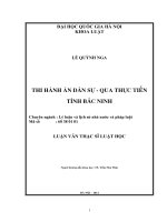Thi hành án dân sự - qua thực tiễn tỉnh Bắc Ninh Luận văn ThS. Luật