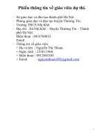 Dạy học tích hợp các môn học hình học, vật lí, hoá học, dân số    thông qua  chủ đề giải bài toán bằng cách lập phương trình