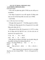 BÀI TẬP VỀ PHƯƠNG TRÌNH HÓA HỌC LỚP 8