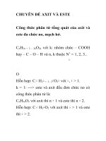 CHUYÊN ĐỀ AXIT VÀ ESTE