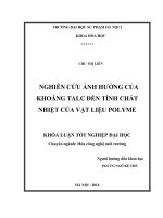 Nghiên cứu ảnh hưởng của khoáng talc đến tính chất nhiệt của vật liệu polyme