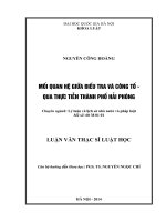 Mối quan hệ giữa điều tra và công tố - qua thực tiễn thành phố Hải Phòng Luận văn ThS. Luật