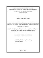 A STUDY ON TEACHING CROSS-CULTURAL ELEMENTS IN ENGLISH SPEAKING CLASSES TO VIETNAMESE STUDY-MAJORED STUDENTS AT SAO DO UNIVERSITY