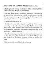 ĐỀ CƯƠNG ÔN TẬP MÔI TRƯỜNG (tham khảo)