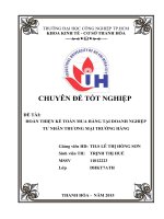  CHUYÊN ĐỀ TỐT NGHIỆP HOÀN THIỆN KẾ TOÁN MUA HÀNG TẠI DOANH NGHIỆP TƯ NHÂN THƯƠNG MẠI TRƯỜNG HẰNG