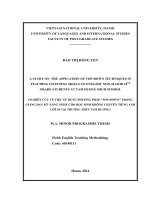 A STUDY ON THE APPICATION OF TOP-DOWN TECHNIQUES IN TEACHING LISTENING SKILLS TO ENGLISH NON-MAJOR 10 TH GRADE STUDENTS AT TAM DUONG HIGH SCHOOL