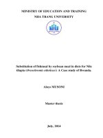 substitution of fishmeal by soybean meal in diets for nile tilapia oreochromis niloticus a case study of rwanda