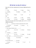 Đề thi thử vào lớp 10 with key