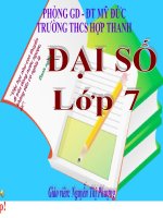 Bài giảng một số bài toán về đại lượng tỉ lệ nghịch