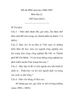 ĐỀ THI CHỌN HSG NĂM 2006 -2007 MÔN ĐỊA LÝ