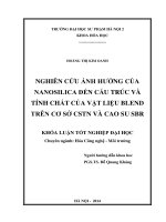 Nghiên cứu ảnh hưởng của nanosilica đến cấu trúc và tính chất của vật liệu blend trên cơ sở CSTN và cao su SBR