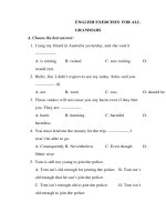 ENGLISH EXERCISES  FOR ALL GRAMMARS
