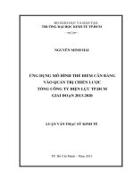 ỨNG DỤNG MÔ HÌNH THẺ ĐIỂM CÂN BẰNG VÀO QUẢN TRỊ CHIẾN LƯỢC TỔNG CÔNG TY ĐIỆN LỰC TP.HCM GIAI ðOẠN 2013-2020