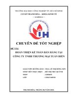 CHUYÊN ĐỀ TỐT NGHỆP HOÀN THIỆN KẾ TOÁN BÁN HÀNG TẠI CÔNG TY TNHH THƯƠNG MẠI TUẤN HIỀN