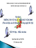 Văn 8 THÔNG TIN về NGÀY TRÁI đất năm 2000