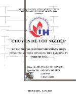 CHUYÊN ĐỀ TỐT NGHIỆP MỘT SỐ GIẢI PHÁP NHẰM HOÀN THIỆN CÔNG TÁC KẾ TOÁN VỐN BẰNG TIỀN TẠI CÔNG TY TNHH MS VINA  