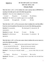 đề thi thử môn anh thpt quốc gia TEST 8