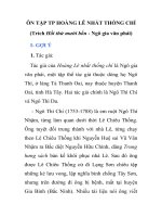 ÔN TẬP TP HOÀNG LÊ NHẤT THỐNG CHÍ