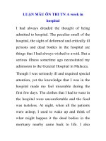 LUẬN MẪU ÔN THI TN A week in hospital