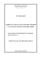 Nghiên cứu thuật toán giảm bậc mô hình và ứng dụng cho bài toán điều khiển (TT)