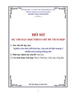 hồ sơ dự thi dạy học theo chủ đề tích hợp nghiên cứu tính chất hóa học của axit từ hiện tượng ô nhiễm môi trường không khí