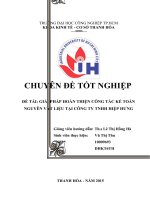 VŨ THỊ THU HOÀN CHỈNH GIẢI PHÁP HOÀN THIỆN CÔNG TÁC KẾ TOÁN NGUYÊN VẬT LIỆU TẠI CÔNG TY TNHH HIỆP HƯNG