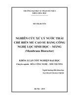 Nghiên cứu xử lý nước thải chế biến mủ cao su bằng công nghệ lọc sinh học màng (membrane biorector)