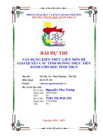 vận dụng kiến thức liên môn giải quyết tình huống thực tiễn hạn chế tác hại của việc uống rượu bia khi tham gia giao thông