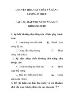 CHUYỂN HÓA VẬT CHÂT VÀ NĂNG LƯỢNG Ở THỰC