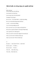 Một số mẫu câu thông dụng cho người mới học