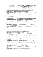 đề thi thử môn anh thpt quốc gia TEST 3