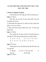 ĐỀ THI CHỌN HỌC SINH GIỎI LỚP 9 THCS  NĂM HỌC 2007-2008