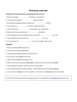 English Pronouns exercise