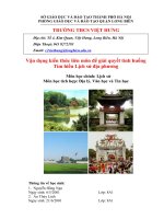 Vận dụng kiến thức liên môn để giải quyết tình huống tìm hiểu lịch sử địa phương