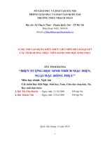 vận dụng kiến thức liên môn giải quyết tình huống thực tiễn hiện tượng học sinh thích mặc diện, ngại mặc đồng phục