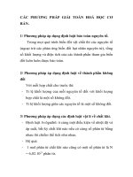 CÁC PHƯƠNG PHÁP GIẢI TOÁN HOÁ HỌC CƠ BẢN