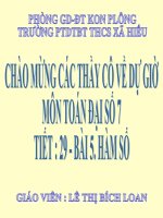 Bài giảng Hàm số lớp 7