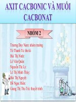 giáo án liên môn Axit cacbonic và muoicacbonat