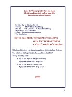 vận dụng kién thức liên môn giải quyết tình huống thực tiễn một số giải pháp tiết kiệm năng lượng giảm ùn tắc giao thông chống ô nhiễm môi trường