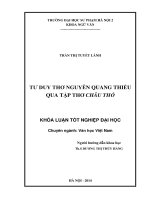 Tư duy thơ nguyễn quang thiều qua tập thơ châu thổ