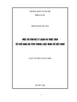 [ Bản Full ] Một số vấn đề lý luận và thực tiễn về chế định án tích trong luật hình sự Việt Nam
