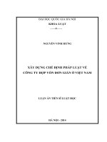 Xây dựng chế định pháp luật về công ty hợp vốn đơn giản ở Việt Nam